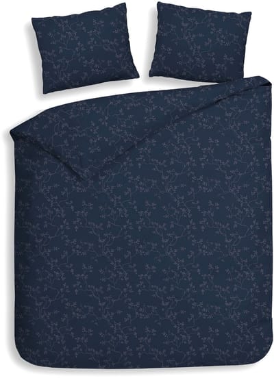 Heckettlane Dekbedovertrek Alloro - Effen Bedlinnen - 260x200-220 cm - Blauw - Dekbedovertrek van 100% Katoen-Flanel