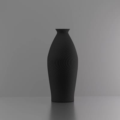 3d-gezellig Italiё - Vaas - Zwart - Maat 25 cm - Kunststof - Modern - Bloemenvaas -100% gerecycled PLA (bioplastic)