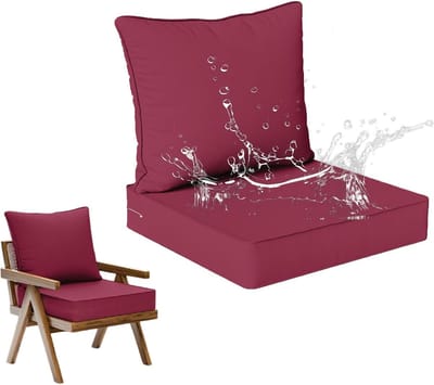 Waterdichte Kussenset - Tuinkussens Set - Buiten Zitten - Ergonomisch Ontwerp - 55x55x12cm & 55x50cm - Grijs