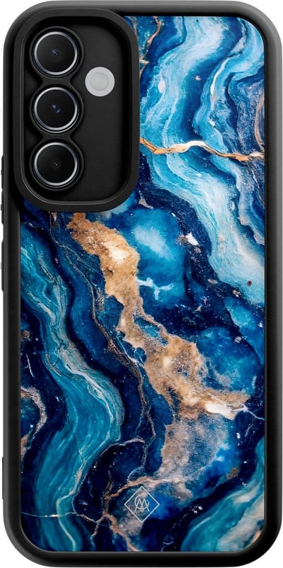 Casimoda® hoesje - Geschikt voor Samsung Galaxy A55 - Ocean Marble - Zwart TPU Backcover - Water - Blauw