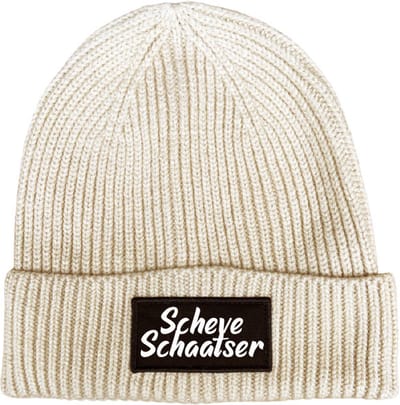 Schaatsmuts rib gebreid oatmeal - Scheve schaatser - soBAD. | Wintersport | Après ski outfit Warme Muts voor Volwassenen | Heren en Dames Beanie | Schaatsen | Wintermuts