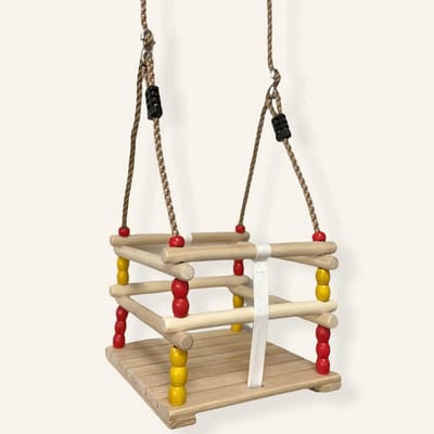 Houten Kinderstoeltje Schommel voor Binnen en Buiten, Verstelbaar