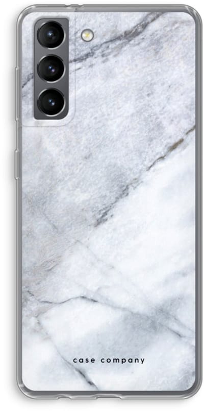 Hoesje geschikt voor Samsung Galaxy S21 hoesje - Witte marmer - Soft Cover Telefoonhoesje - Bescherming aan alle Kanten en Schermrand