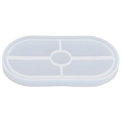 Moule en Silicone DIY Ovale Cristal Résine Époxy Moule Sous-Verre à Thé pour Maison Cuisine Boulangerie white