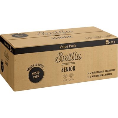 Smilla verse zakjes Senior Hapjes in saus met groenten - JUMBOPACK Mixpaket (96 x 85g)
