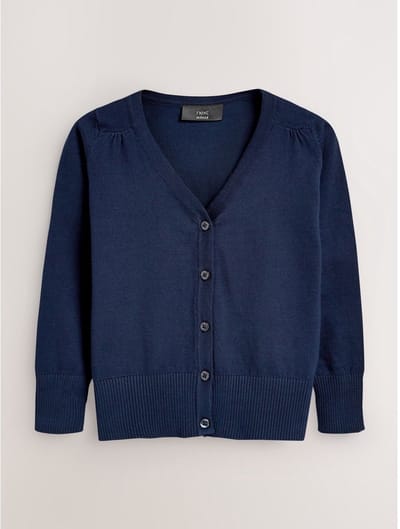 Next - Meisjes - Schoolhemdje met V-hals met hoog katoenpercentage - Blauw