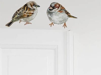 Muursticker Vogels – Musjes – Muur / Raam Sticker – Handgeschilderd | Kinderkamer | Jongens – Meisjes – Baby | Decor - Poster | Verwijderbaar – Zelfklevend plakfolie | DH Collection