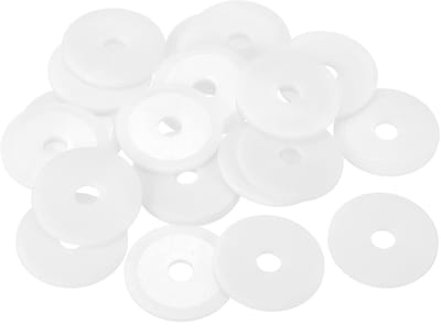 Sluitringen, 8 mm ID 40 mm OD 2 mm dik platte schijf, kunststof afstandhouders voor schroeven, bouten, tuinkraan, sanitaire reparatie, wit