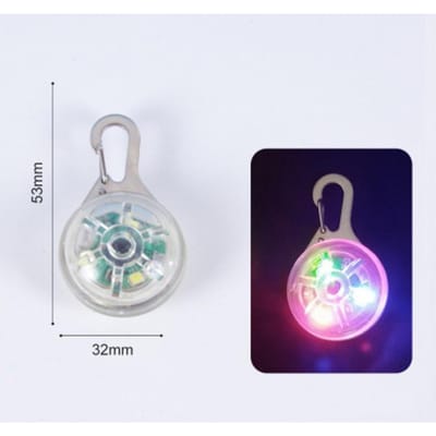 Clip-on Oplichtende LED Honden Halsband Hanger Kleurrijk Buiten Waarschuwingslicht Huisdier Gesp Hanger gray