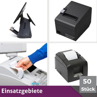 50x Thermische Kassabonnen Rol 80x80mm - BPA-Vrij Papier voor Thermische Printers