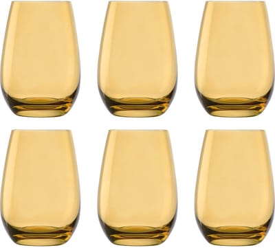 Set van 6 - Waterglazen 465 ml - ELEMENTS - Gekleurde Drinkglazen, amber