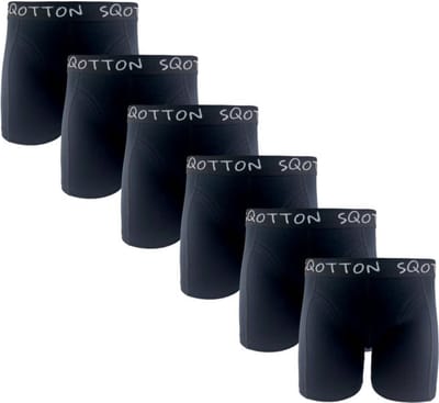 Heren boxershorts - SQOTTON® - 6 stuks - Basic/Zwart - Maat M