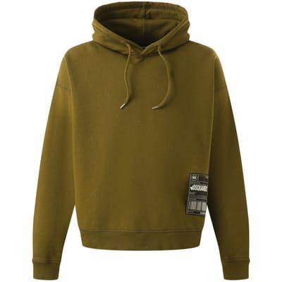 Dsquared2 Patch Design Relaxed Fit Militairgroene Hoodie