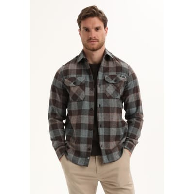 Gabbiano Overhemd Moderne Flannel Overhemd 335749 Oak Brown Mannen Maat - XXL