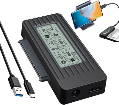 Harde schijf adapter - Externe harde schijf - Snelle dataoverdracht - UASP technologie - Tot 5 Gbps - Zwart
