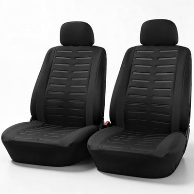 Autostoelhoezen Voorstoelen Set Versie 2026 | Universele Stoelhoezen in Zwart voor Bestuurder en Bijrijder | Auto Accessoires Interieur Decoratie