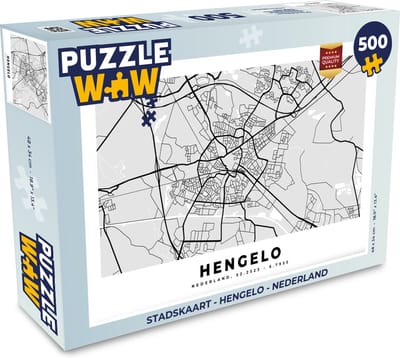 Puzzel Stadskaart - Hengelo - Nederland - Legpuzzel - Puzzel 500 stukjes - Plattegrond