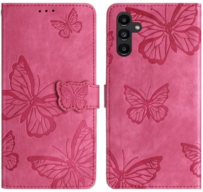 Coverup Hoesje - Geschikt voor Samsung Galaxy A56 Hoesje - Coverup Vlinders Book Case - Roze