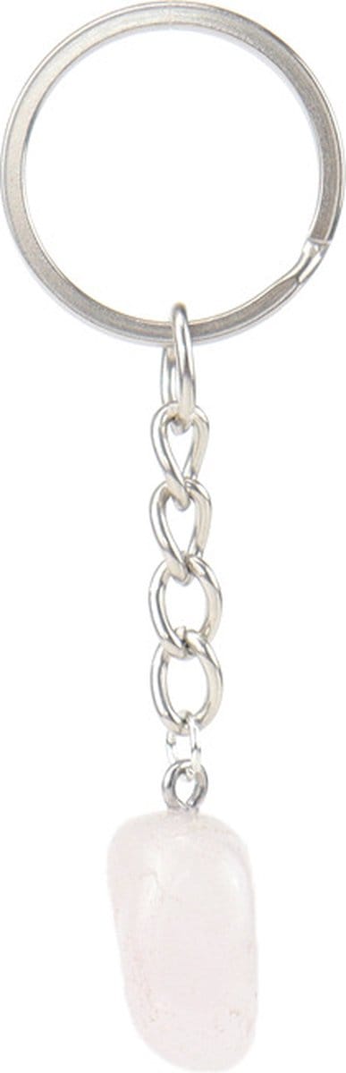 Bixorp Gems Bergkristal Sleutelhanger - Edelstenen Sleutel Hanger - Roestvrij Staal / Stainless Steel