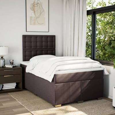 vidaXL - Boxspring - met - matras - stof - donkerbruin - 120x200 - cm