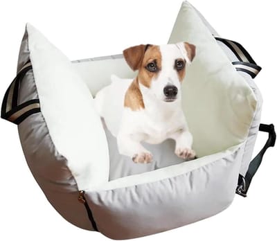 Autostoelverhoger Huisdier - Reisstoel Hond - Veilig Reizen - Wasbaar Ontwerp - 45x55x40 cm - Grijs
