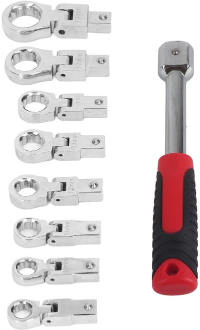 Allecto - Steeksleutel Set - 9-delige Chromen Sleutelset - Hoogwaardig Staal - Voor Professioneel Gebruik - Inclusief Opbergtas - Geschikt voor Klu...