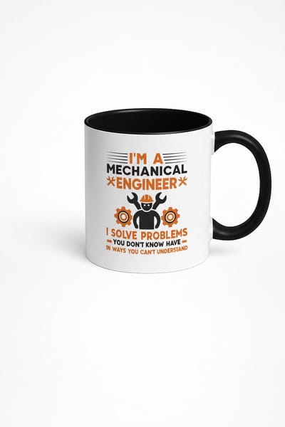 I’m a Mechanical Engineer Mok 330ml – Witte Keramische Koffiemok met Zwarte Oor – Grappige Engineering Quote Cadeau voor Ingenieurs