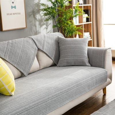 Polyester Katoen Streep Bankhoes Vier Seizoenen Universeel Woonkamer Nieuwe Verdikking Antislip Bankkussenhoes Huis Stofhoes 70x50cm 1pcs