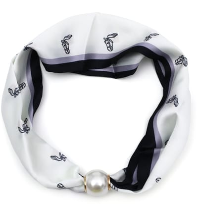 Sjaal met Paardensportdessin en Magnetische Parelsluiting