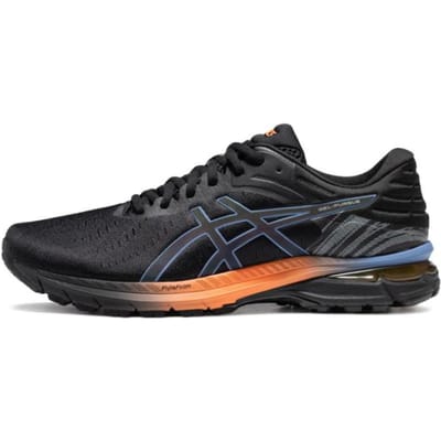 Asics Gel-Pursue 7 Comfortabele Stof Synthetisch Leer Lage Top Hardloopschoenen Heren sneaker Zwart Blauw Oranje 1011B254-001 40.5 black