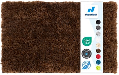 FLOORDIREKT Badmat SKY - Badmat in Vierkant & Rond - Antisliprug - Bruin - 50 x 60 cm