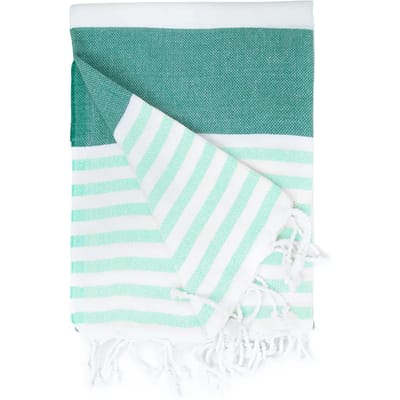 The One Towelling Hamam handdoek Marine - 100 x 180 cm - Hamamdoek - 100% Katoen - Petrol/Mint