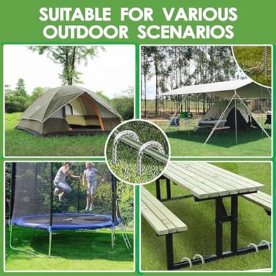 Grondankers voor Trampolines en Tuinpalen - 30 cm, Verzonken Staal, 8 Stuks