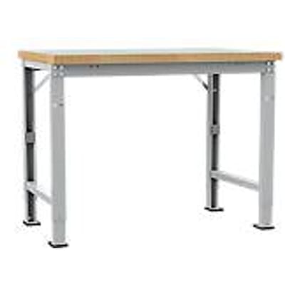 Manuflex werkbank Profi speciaal, tafelblad kunststof, 1250 x 700 mm, aluminium zilver