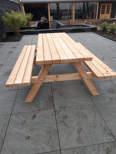 Douglas geschaafd picknicktafel 200 cm lang houtdikte 45mm