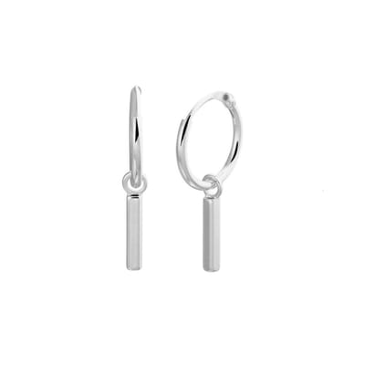 YO&NO - Oorbellen - Zilver - Oorringen - Balkje -  14/2mm - 1.5mm - 14mm - Sieraden vrouw - Gerhodineerd - Zilver 925