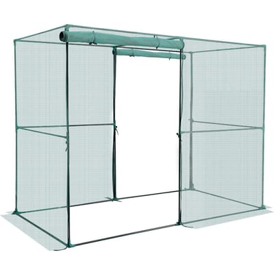 Cage de Protection pour Cultures, 2,39 x 1,2 x 1,8 m Tente de Protection des Plantes avec Porte Zippée, Cage Haute Résistante au Vent pour Cultures, Facile à Installer, Couverture de Carré Surélevé d'Extérieur,