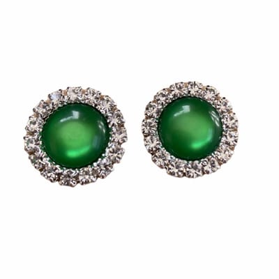 Clip Oorbellen-Groen-15 mm-Kunststof-geen gaatje- Charme Bijoux