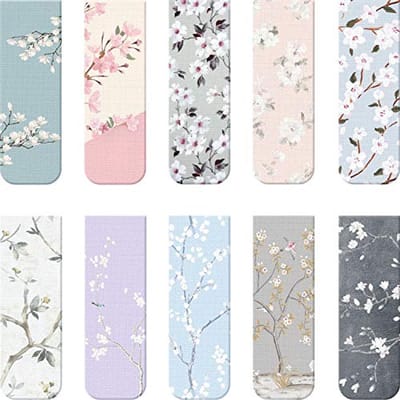 Omgoods - Set van 10 Magnetische Boekenleggers met Floral Ontwerp