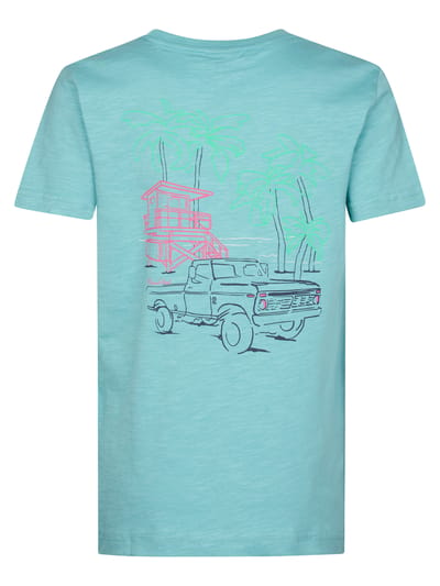 Petrol Industries - Jongens Backprint T-shirt Tealshore - Groen - Maat 104
