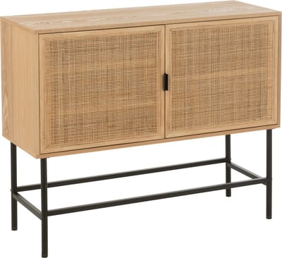 J-Line kast Vierkant - metaal - naturel/zwart - small