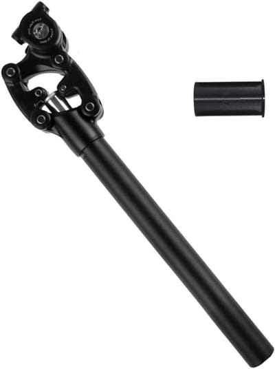 Verende Zadelpen - Fiets Zadelpen - Comfortabel Fietsen - Verstelbare Veerkracht - 50 mm Travel - Zwart