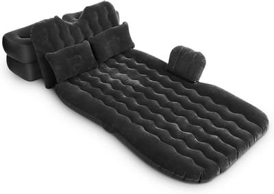 Aurixi® Auto Matras - Auto Luchtbed - Opblaasbed Auto - met Pomp - Zwart - 130cm x 90cm x 22cm