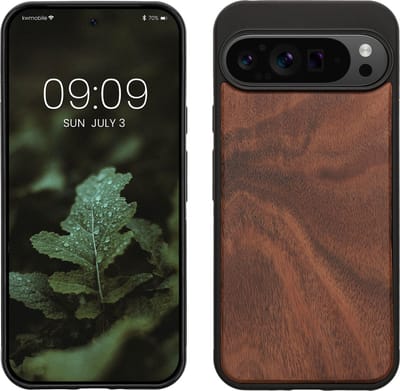 kwmobile telefoonhoesje geschikt voor Google Pixel 9 Pro XL - Hoesje met bumper in vintage bruin / bruin - Backcover - hout