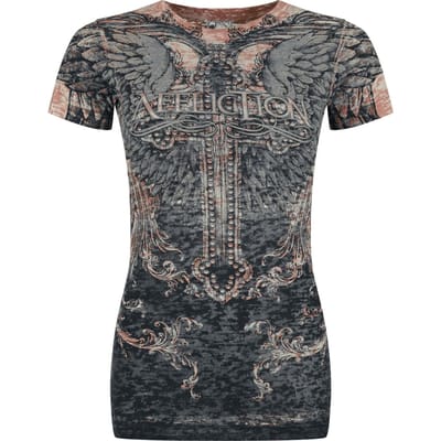Affliction T-shirt - Isabella S/S Tee - M tot XL - voor Vrouwen - bruin