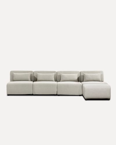 Modulaire Hoekbank Beige - 360 cm - 4-Zits met Chaise Longue - Scandinavisch Design
