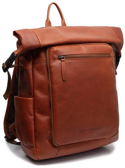 Chesterfield Remo Waxed Pull Up Rolltop Rugzak met 15" Laptopvak - Cognac