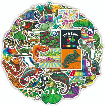 Winkrs | Kameleon Stickers | Reptielen, dieren, hagedis | 50 stuks