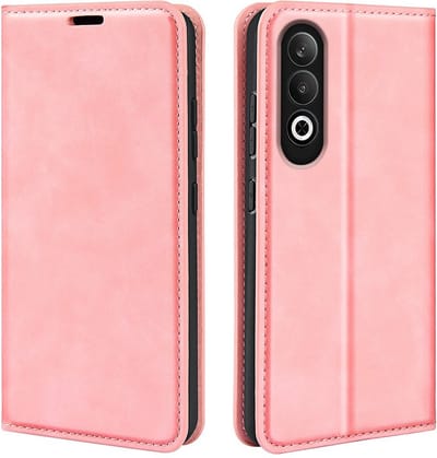 MobyDefend Hoesje - Geschikt voor OnePlus Nord CE 4 - Luxe Wallet Bookcase (Magnetische Sluiting) - Roze
