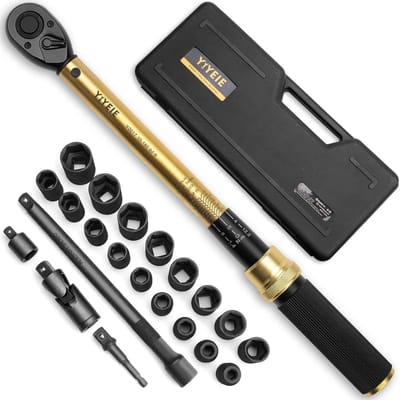 Momentsleutel Set 22 Stuks 1/2 Inch, 10-227 Nm, Klikmomentsleutel met Dopsleutels en Adapters